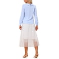 thumbnail image 3 of BLUSA DE TRABAJO PARA MUJER INSPIRADA CHIC DE MANGA LARGA CON CUELLO PETER PAN TAMAÑO S AZUL CLARO, 3 of 6