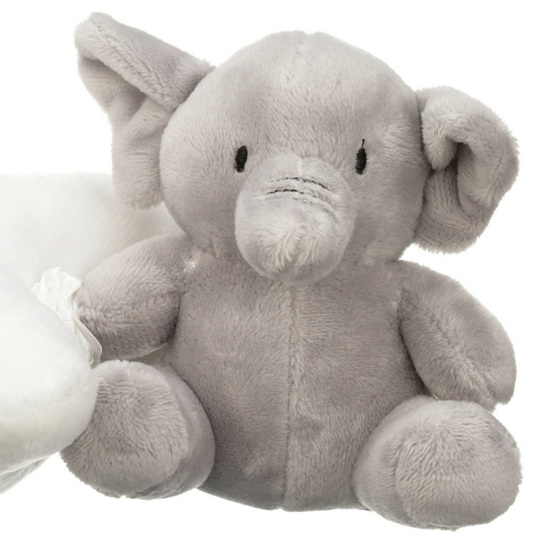 Child of Mine by Carter s Plush Elephant Musical Pull Toy Grey and White