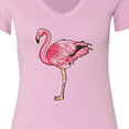 thumbnail image 4 of Inktastic Pink Flamingo Women's V-Neck T-Shirt, 4 of 5