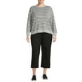 thumbnail image 4 of Terra & Sky Women's Plus Size Pull-On Wide-Leg Cropped Pants, 4 of 6