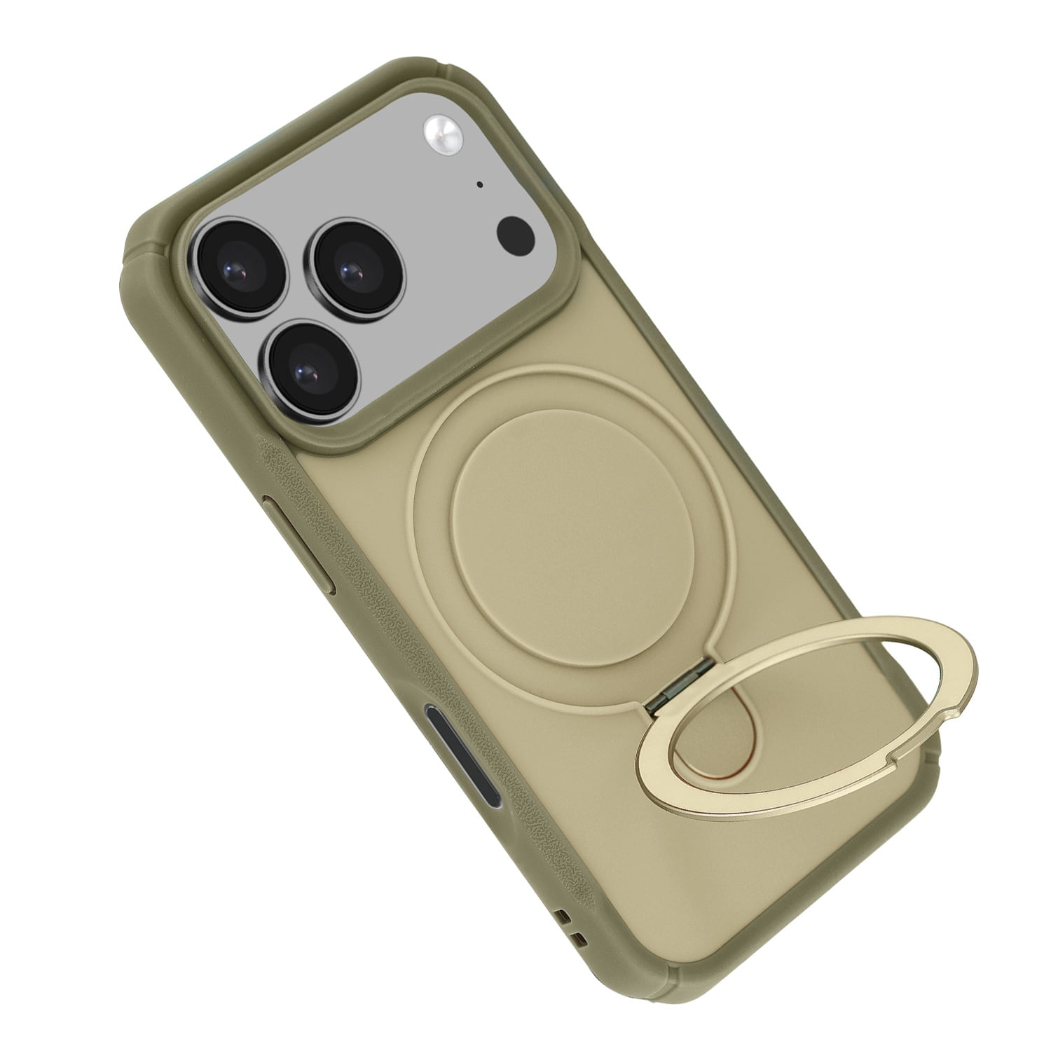 Magnetic Kickstand Protective Case for iPhone 17 Pro Max - Khaki