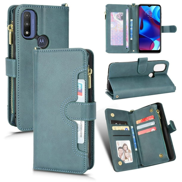 Case for Motorola Moto G PURE Cover Zipper Magnetic Wallet Card Holder ...