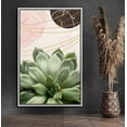 thumbnail image 1 of PixonSign Framed Canvas Print Wall Art Agave Succulent by Brown Circle Botanical Wilderness Mixed Media Modern Art Chic Colorful Multicolor Pastel for Living Room, Bedroom, Office - 16"x24" White, 1 of 5
