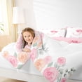 thumbnail image 3 of Manfei Sweet Bow Monogram J Full Size Comforter Sets,Lovely Flower Bedding Comforter Set,Pink,Pink Reversible,3 Pieces,1 Comforter and 2 Pillowcases, 3 of 7