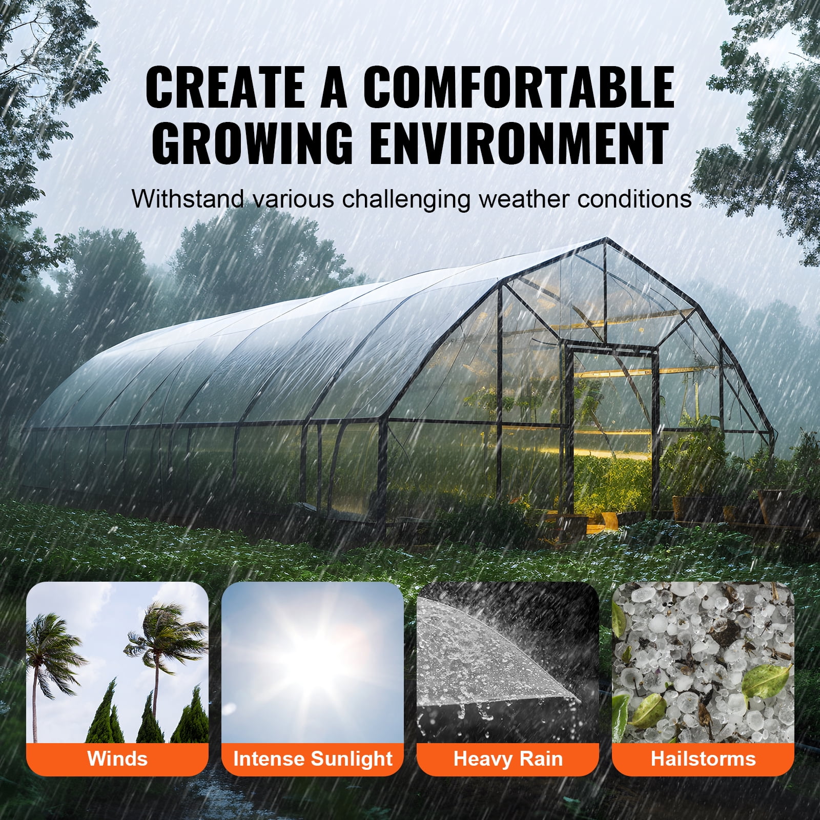 KFFKFF Greenhouse Plastic Sheeting Clear Polyethylene Film 10 x 40 ft 6Mil