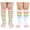 Pink Rainbow, 2 Pairs, variant on Baby Girl Rainbow Striped Knee High Socks Non-Slip Uniform Tube Stockings Soccer Socks for Toddler and Child