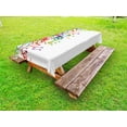 thumbnail image 1 of Colorful Outdoor Tablecloth, Trippy Art Style Music Notes with Clef Rhythm Tempo Melody Harmony Print, Decorative Washable Fabric Picnic Table Cloth, 58 X 84 Inches,Multicolor White, by Ambesonne, 1 of 2
