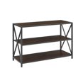thumbnail image 1 of Pemberly Row 40" X Frame Metal Bookshelf in Dark Walnut, 1 of 4