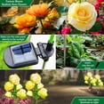 thumbnail image 2 of Solar Flowers Garden Lights Outdoor Waterproof [Updated] 2 Packs 10 Yellow Roses Solar Decorative Stake Lights for Patio Pathway Yard Lawn Decor, 2 of 16