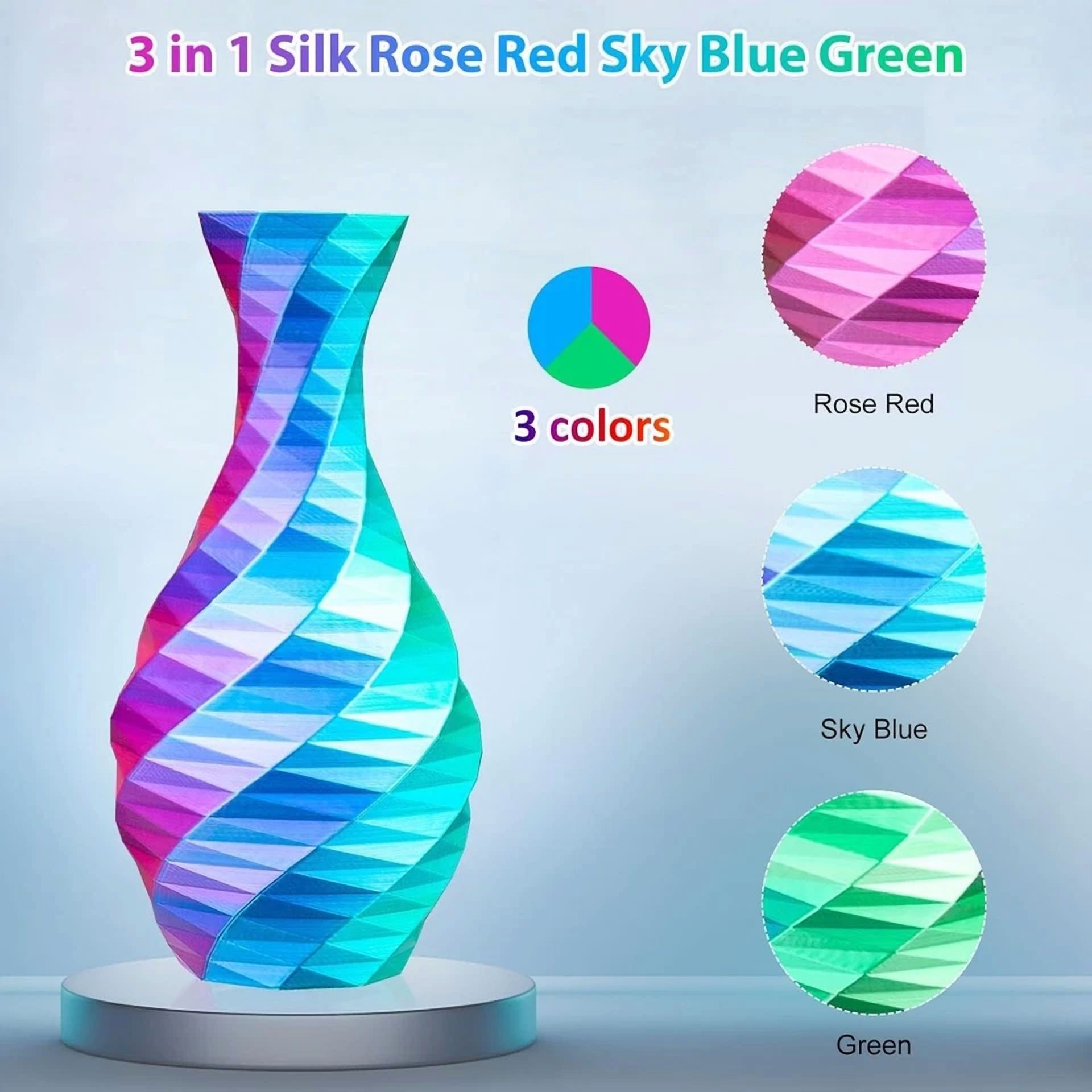 BUTTERFLY- Silk Pla 3D Printer Filament Triple Color Silk Pla Filament 1.75Mm 3D Printing