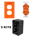 thumbnail image 2 of Kit de 5 Contactos Dúplex con Tierra Aislada 20A 125V | Incluye Tapa y Caja para Empotrar | Uso Residencial o Comercial, 2 of 9