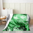thumbnail image 2 of Green Marble Throw Blanket 40x50 inch,Abstract Marble Fleece Blanket for Women Men,Vintage Marble Texture Flannel Blanket,Abstract Fluid Ink Spiral Swirl Bed Blanket for Bedroom Office, 2 of 4
