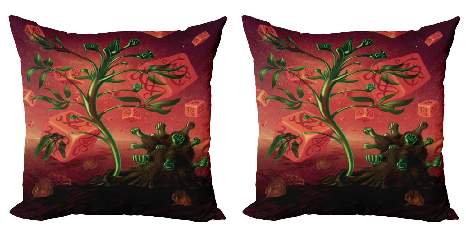 Set of 2 sofa with pillowcase trippy psychedelic cushion cover 