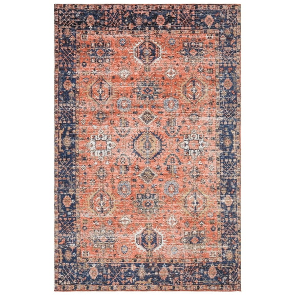 SAFAVIEH Classic Vintage Caroline Medallion Area Rug, Rust/Navy, 3' x 5'