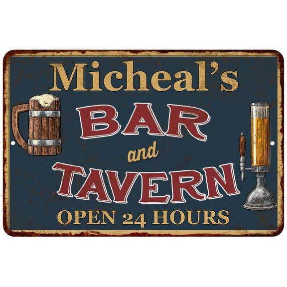 Micheal's Green Bar & Tavern Rustic Sign Decor 8x12 208120047763