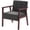 Dark Gray, variant on DEALTOPS Wood Accent Armchair, PU Upholstered Tufted Chair for Living Room Bedroom Office, Black