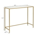 thumbnail image 4 of IVV 39.4 Inches Console Table, Tempered Glass Sofa Table with Metal Frame, Modern Entryway Table for Living Room, Hallway, Easy to Assemble, Gold, 4 of 7