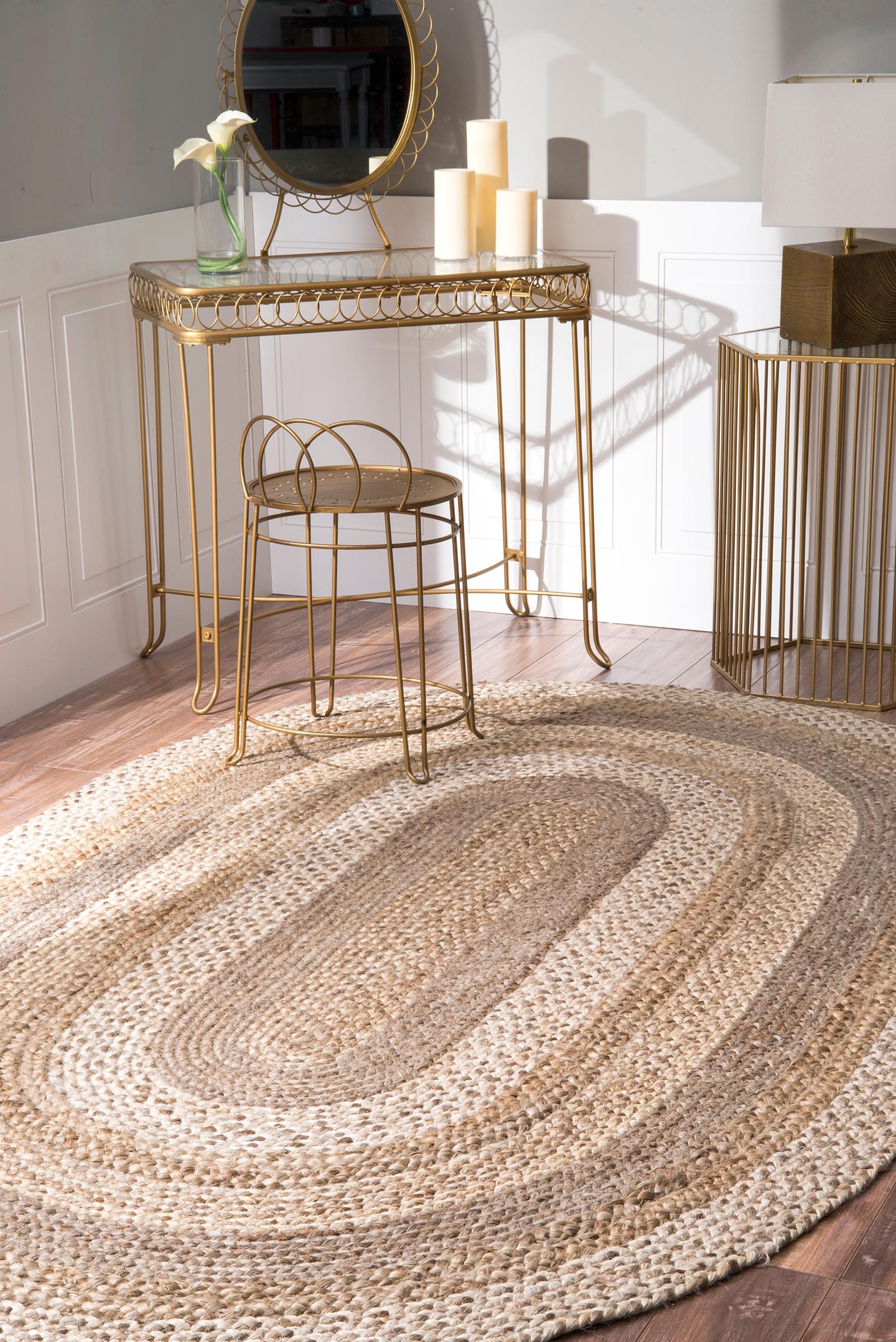 nuLOOM Charlene Braided Border Jute Area Rug