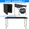 thumbnail image 3 of 4 Foot Folding Table, Fold-in-Half Adjustable Height Camping Table, Indoor/Outdoor Essential, 3 of 8