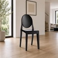 thumbnail image 3 of 2xhome Set of 4 Modern Contemorary Dining Ghost Side Chairs Stackable Victorian Acrylic Plastic Vanity Chairs, Black, 3 of 11