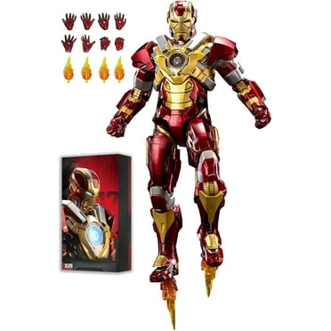 ZapZest Iron Hero Man 7" Action Figures Set, Deluxe Collectible MK17 Iron Hero Man Cool Action Figures, Superhero Model Playsets with Accessories and Base, Great for Christmas Birthday Gifts