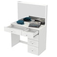 Boahaus Gaia Modern Lighted Vanity Desk Set, White, for Bedroom ...