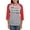 Heather/Red, variant on - Proud Army Aunt Black Long Sleeve T Shirt - Womens Baseball Tee
