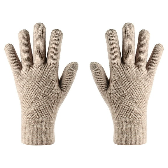 Prolriy Winter Gloves Women Knitted Warm Non-Slip Touchscreen Gloves Women Gloves Winter Gloves Winter Gloves Khaki