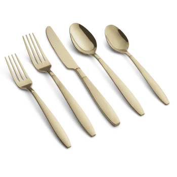 Graze by Cambridge Mathison Champagne Sand & Mirror 18/0 Stainless Steel 20-piece Flatware Set, Service for 4