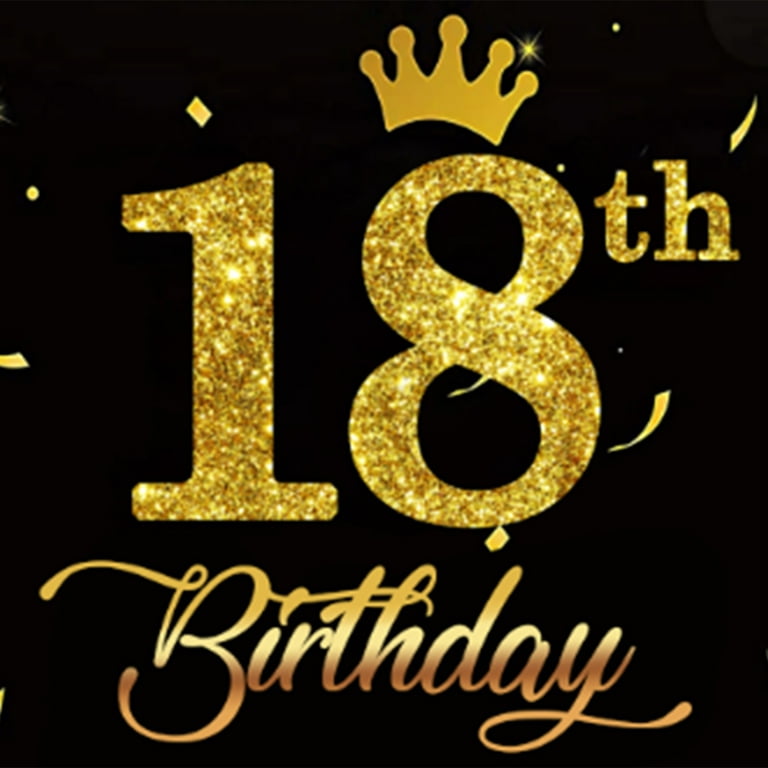 Happy Birthday Banner Black and Gold 25 Years Old - Xtra L, 72x44 Inches | 25th Birthday Background | Men's 25th Birthday Decoration, Size: 10.79 x