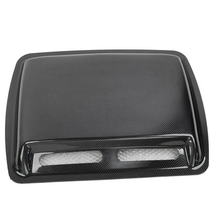 1 Carbon Fiber Hood - Car Air Carbon Fiber Pattern Flow Intake Vent Bonnet Cover Decor Hood Black