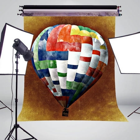 Image of MOHome 5x7ft Colorful Hot Air Balloon Photo Background Photography Backdrop Studio Props