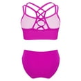 thumbnail image 2 of YONGHS Girls' Beach Sport 2-Piece Bikini Set Swimsuit Crop Top with Swim Briefs Bathing Suit Hot Pink 12, 2 of 7