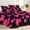Black Hot Pink Large Heart, variant on Flymme Bohemian Sheet Set Queen Size,4 Piece Green & Blue Floral Strip Bed Sheets for Bedroom Decor,Soft and Breathable Bedding Sets All Season