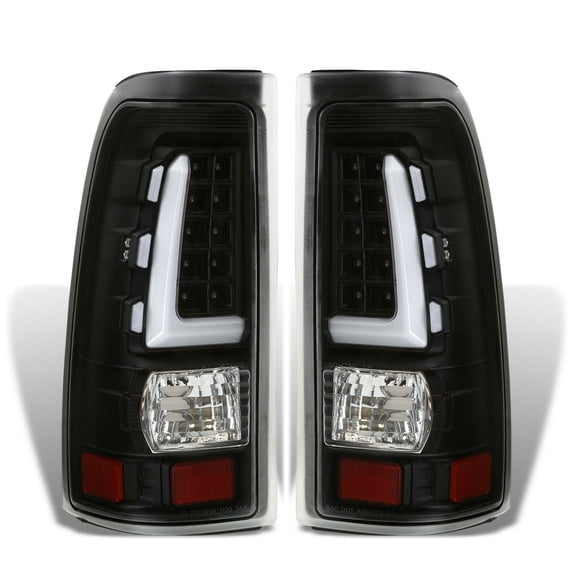 Compatible/Replacement For 1999-2002 Chevy Silverado/Sierra 1500 2500 LED Tube Style Left/Right Rear Tail Light