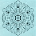 thumbnail image 1 of Ahgly Tapis d'Intérieur Lavable en Machine Carré Transitionnel Bleu Électrique, 7 Pieds Carré, 1 of 7