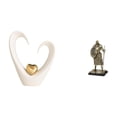 thumbnail image 1 of Figura de escritorio,Decoración de escritorio con forma de corazón para oficina o hogar,Figura de escritorio,Estatua de caballero,artesanía artística,coleccionable,escritorio,oficina,Figura, 1 of 8