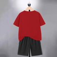thumbnail image 6 of Fesfesfes Boys' Sports Suit Summer Outfit Comfortable Short Sleeve Top and Stretch Shorts Casual 2Pcs Play Clothes for Active Kids(Red,13 Years), 6 of 6