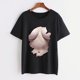 thumbnail image 3 of Puntoco - Camiseta de manga corta para mujer, talla grande, con pecho grande, para mujer Puntoco Puntoco-367, 3 of 9