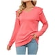 thumbnail image 1 of Sudadera Para Mujer Otoño Sudaderas Casual Sólido Manga Larga Volantes Sudadera Con Capucha Cuello en V Camiseta Blusa Odeerbi  ODB151099, 1 of 7
