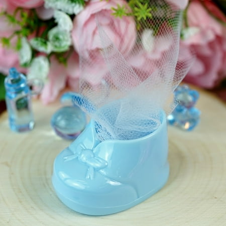 Baby Boy Baby Shower Party Favors BalsaCircle 12 pcs Disposable Plastic Booties Baby Shower Favors for Wedding Reception Party Buffet Catering Tableware ()