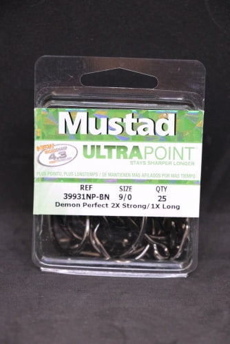 Mustad 39931NP-BN Demon Perfect Circle Inline Hook 2X Strong - Size 9/0 ...