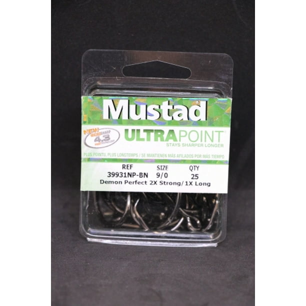 Mustad 39931NP-BN Demon Perfect Circle Inline Hook 2X Strong - Size 9/0 ...