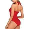 thumbnail image 3 of Maillot de Bain une Pièce pour Femmes Monokini Froncé Rehausseur Bikini Rembourré Uni-Week, 3 of 4