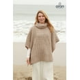 thumbnail image 3 of Aran Woollen Mills Patchwork Knitted Cape 100% Premium Soft Merino Wool Cowl Neck Women`s Poncho Made in Ireland | One Size, 3 of 4