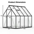 thumbnail image 3 of 6x8ft Greenhouse for Outdoors, Enhanced Aluminum Frame Greenhouse with Roof Vent, Large Walk-in Green House for Garden Backyard, 3 of 6