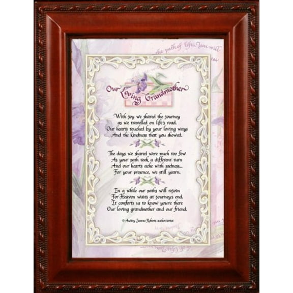 Our Loving Grandmother Cottage Garden Woodgrain Rememberance Keepsake Box