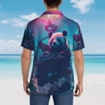 thumbnail image 4 of Fotbe DJ Panda Hot Air Balloon Camisa Hawaiana para Hombre Unisex – Camisa Casual de Verano con Botones de Manga Corta de Algodón y Lino,3X-Large, 4 of 7