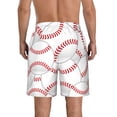 thumbnail image 3 of KLL Baseballs Men's Casual Summer Beach Shorts Hawaiian Shorts with Pockets-XX-Large, 3 of 5