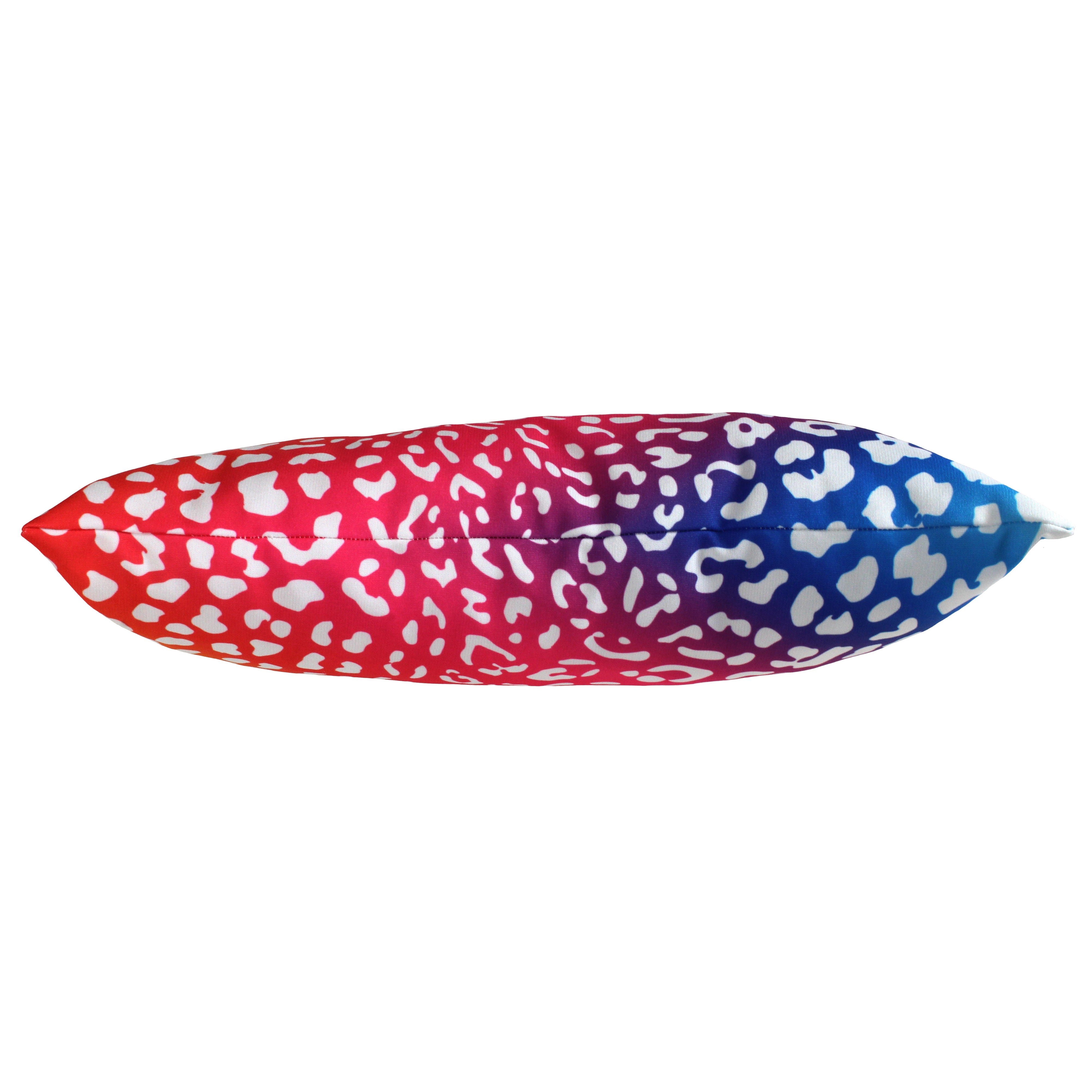 Everything Comfy Leopard Print Decorative Pillow, 16x6 Inch, Rainbow Gradient/White,